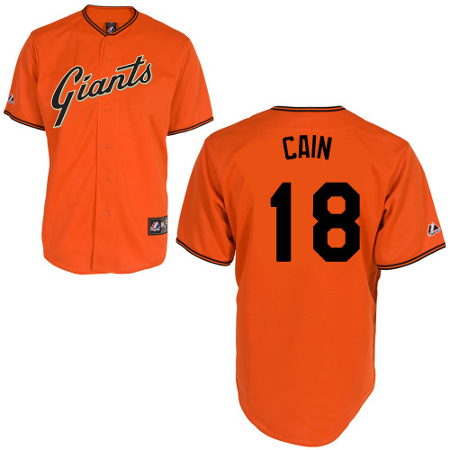 Matt Cain #18 mlb Jersey-San Francisco Giants Women's Authentic Orange Baseball Jersey